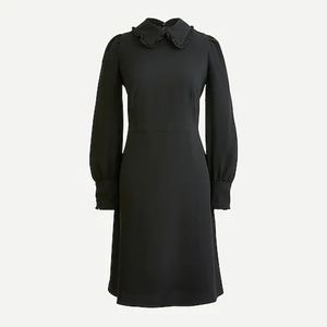 J. Crew Black A-line dress with ruffle collar